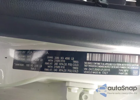 2018 Jeep Renegade Sport 4X4 from USA, damaged, VIN ZACCJBAB1JPJ35115